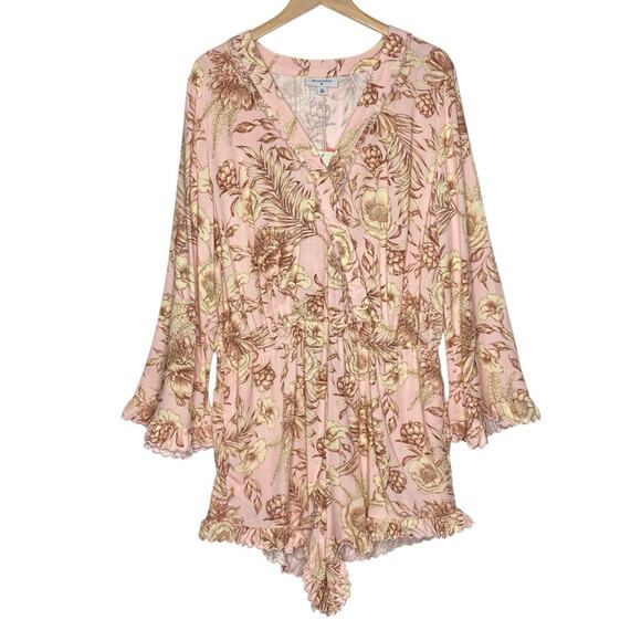 Agua Bendita X Target Romantic Floral Print Flare Sleeve Romper - Picture 2 of 9